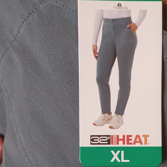 NWT 32 Degrees Women's Knit Stretch Elastic Waist Twill Pants Green XL - Picture 4 of 5